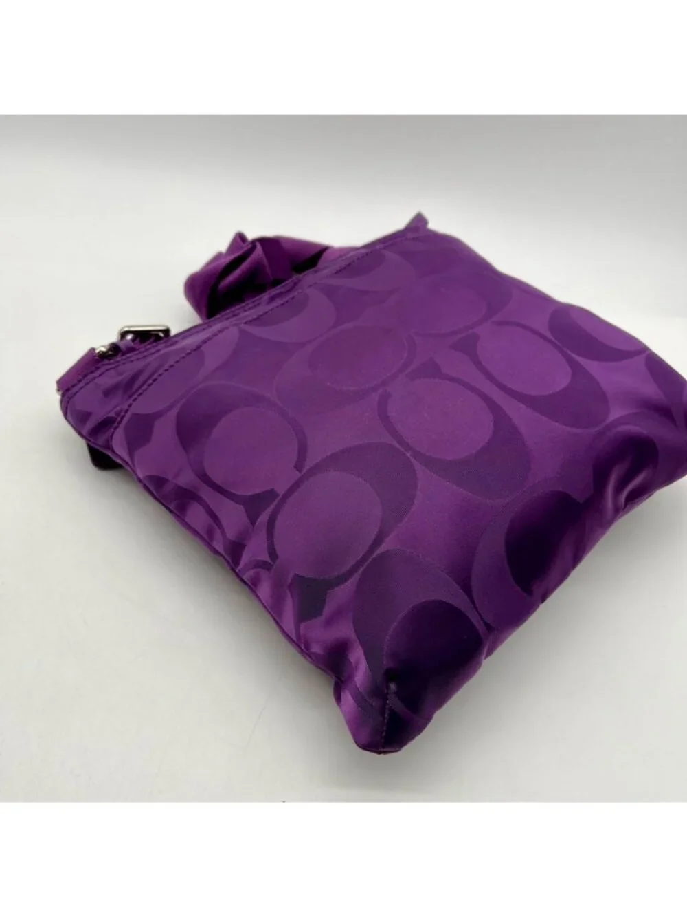Coach Purple Monogram Print Nylon Crossbody